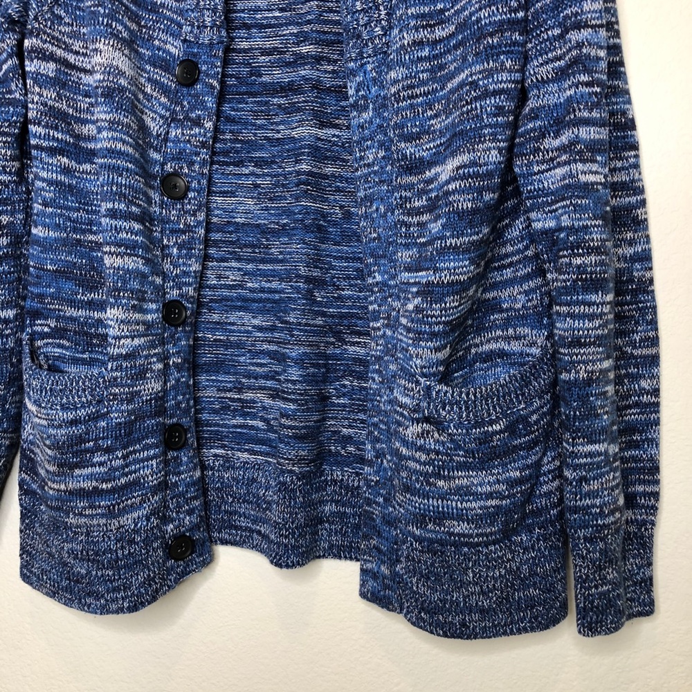 SOLD H&M Blue Marled Chunky Knit Button Front Cardigan - Picture 4 of 10
